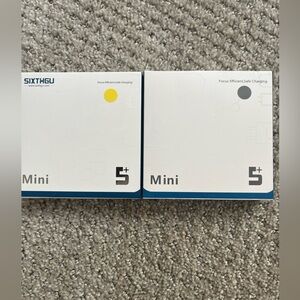 New Set of 2 SIXTHGU PowerMini 5000 Built In Cable Portable Charger Power Bank